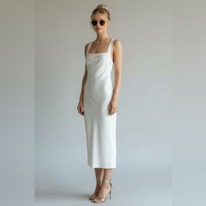 Zara Sleeveless Maxi Dress Ivory White‎ Bodycon Maxi Dress XXL